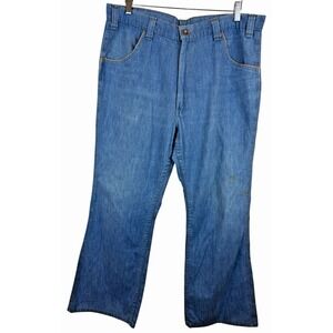 Levi Flared Bell Bottom Jeans Orange Tab Indigo Vintage 1970's 36x30